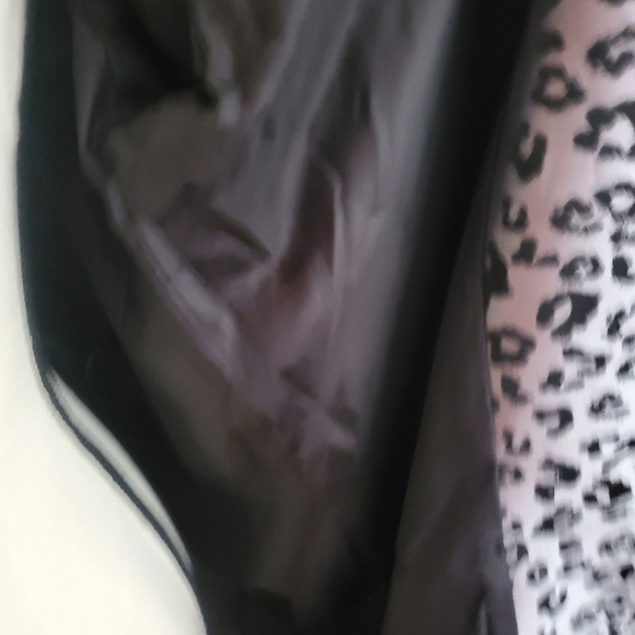 Leopard Print Cocoon Coat with Red Rose Accents - Picture 7 of 11